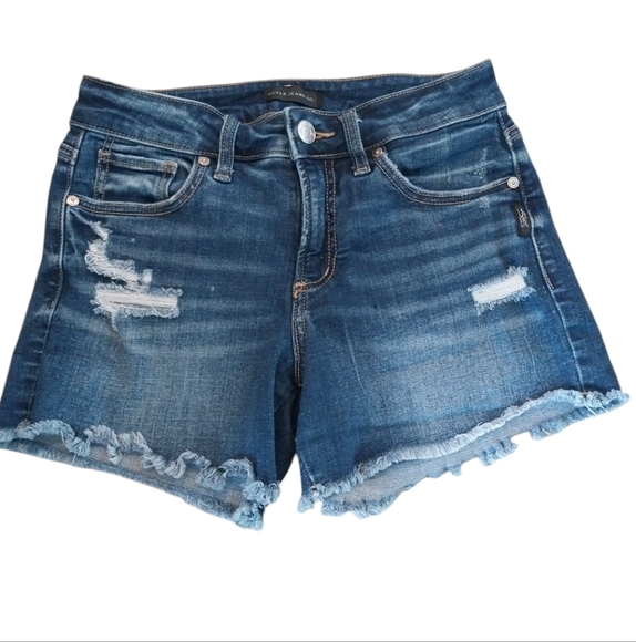 Silver Jeans Pants - Denim Blue Distressed Women's Shorts Sliver Jeans Size 25